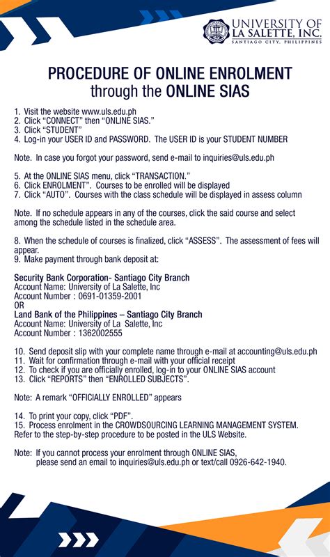 sias uls|Procedure of online enrolment through the ONLINE SIAS.